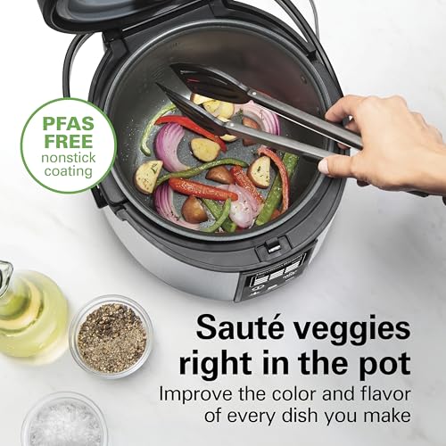 Image of Hamilton Beach Stay or Go 20 Cup Portable Multi Cooker With Lid Latch
