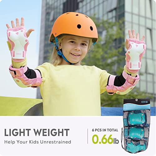 Outdoormaster Kids/Youth Protective Gear - Knee Pads Elbow Pads Wrist Guard 6-In-1 Set For Bike, Roller Skating, Skateboard, Inline Skating, Hover Board,Penny Board - Camo - M #TOP6