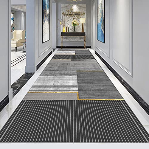 Tapis de couloir géométrique lavable et ultra résistant