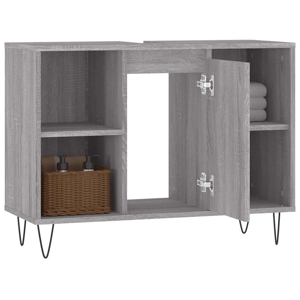 Armadietto da bagno grigio Sonoma, 80 x 33 x 60 cm, mobile da