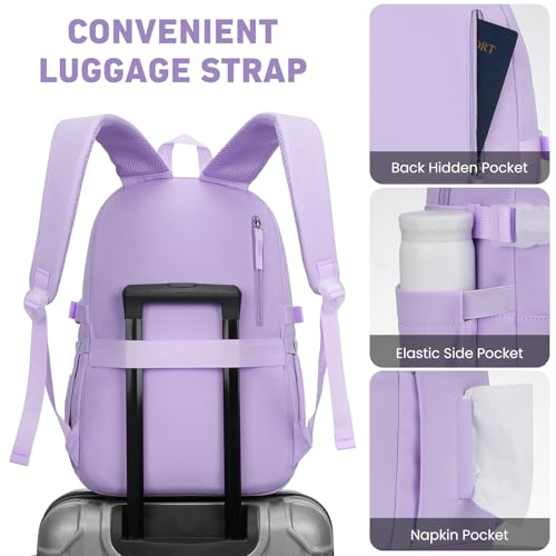 Image of WINDARS Backpack for School Girls, Cute High School Backpacks for Teens Women Student Large Bookbag 15.6 Inch Laptop Bag with USB Charger Port for College Work Travel Trip (Purple)