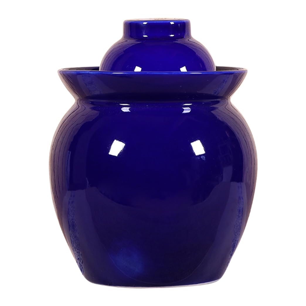 Ceramiczny słoik na marynaty z pokrywkami, tradycyjny chiński porcelanowy garnek do marynowania, ceramiczny garnek do fermentacji z uszczelką wodną pokrywką śluzy powietrznej, garnek do kiszonej