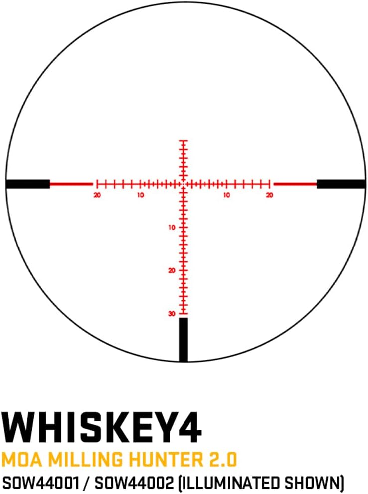 SIG SAUER WHISKEY4 4-16X44mm 30mm Tube First Focal Plane/FFP Riflescope - Durable Shockproof Lightweight Precise Waterproof Fogproof Black Hunting Rifle Scope - Flip-Back Caps & Throw Lever Included