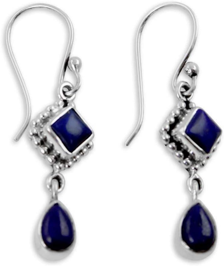 AIYIYOO 1 Pair Fashion Women Earrings Exaggerated Square Imitation Celestite Long Drop Earring Charm Lady Pear Shape Pendant Jewelry Birthday Holiday Gifts