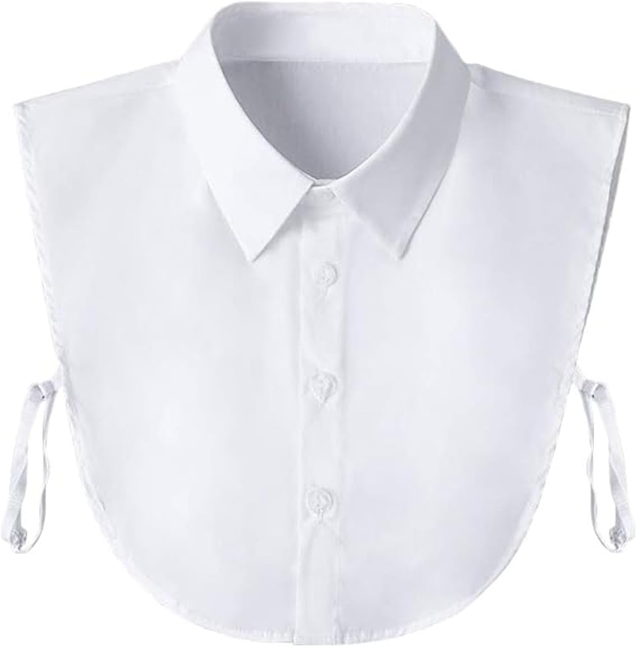 YREYBNWhite Detachable Collar, Fake Collar for Blouse, Simple Solid Color Button Down False Collar, Universal for Women Men Sweaters Collarless Clothes