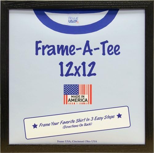 Frame USA "Frame-A-Tee Series, 12x12, Black Wood T-Shirt Frame for Small and Medium Shirts