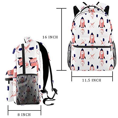 Sac à dos fusées spatiales grand volume au design multicolore unique