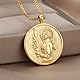 RMYSUM St. Joan of Arc Hecate Athena Artemis 18 Karat Vergoldete Halskette,Medaille Medaillon Königin Halskette for Frauen