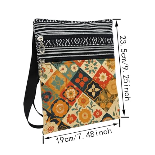Kaleidoscope Messenger Bag Small Ethnic Pattern Printed Adjustable Strap Crossbody Zipper Bag Kaleidoscope Phone Bag Wallet Cute Shoulder Handbag for Women Friends -22