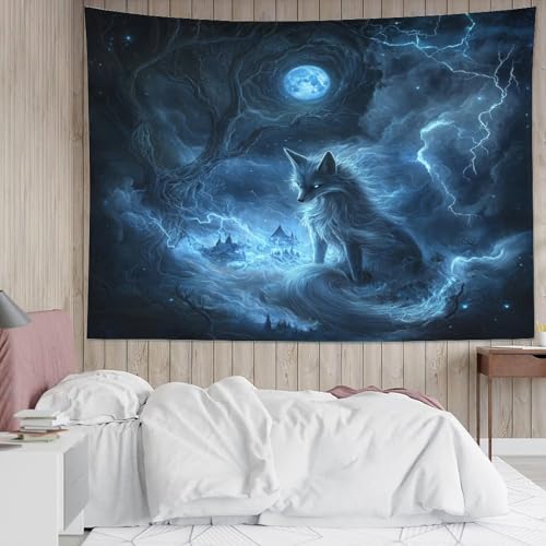 Couverture murale loup tissu lavable pour masquer les défauts d'un mur - 5