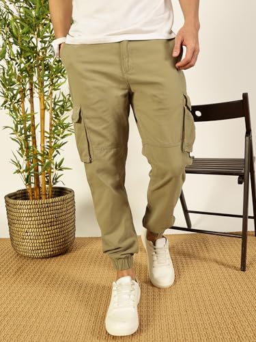Image of Thomas Scott Men's | Solid | Light Weight | Breathable Fabric | Mid Rise | Regular Fit | Cotton Blend | Button Waist | Chino Trouser | Pants