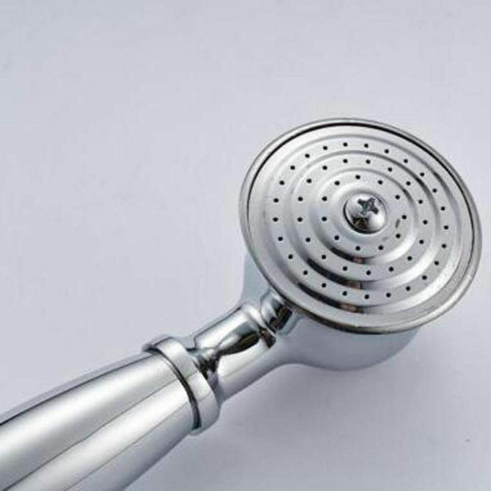 QUNINE Duschkopf aus poliertem Messing im Telefonstil mit Wassersparfunktion, 1,5 m Schlauch und Handbrausehalter, 1,5 m Brauseschlauch (1,5 m Brauseschlauch)