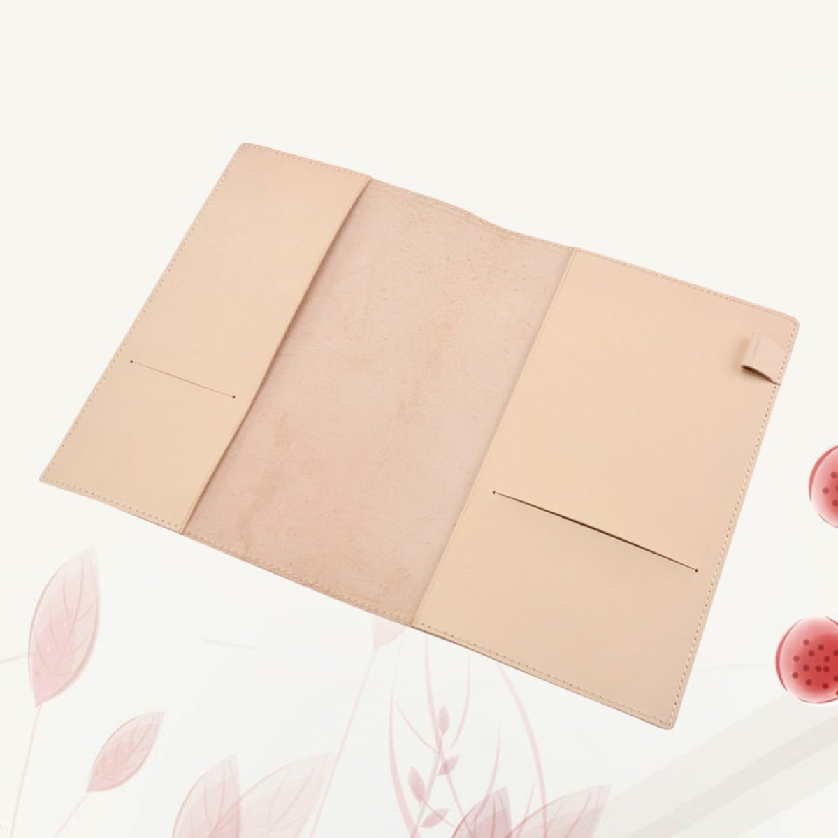 ibasenice Funda de Cuero Cubierta Protectora de Diario para Cuaderno A5 Beige, Porta Bolígrafo y Ranuras y Escuela, Negocios Viajeros