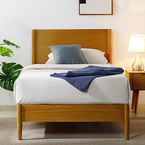 Image of Zinus Allen Mid Century Wood Platform Bed Frame /Solid Wood Foundation /Wood Slat Support /No Box Spring Needed /Easy Assembly, Twin
