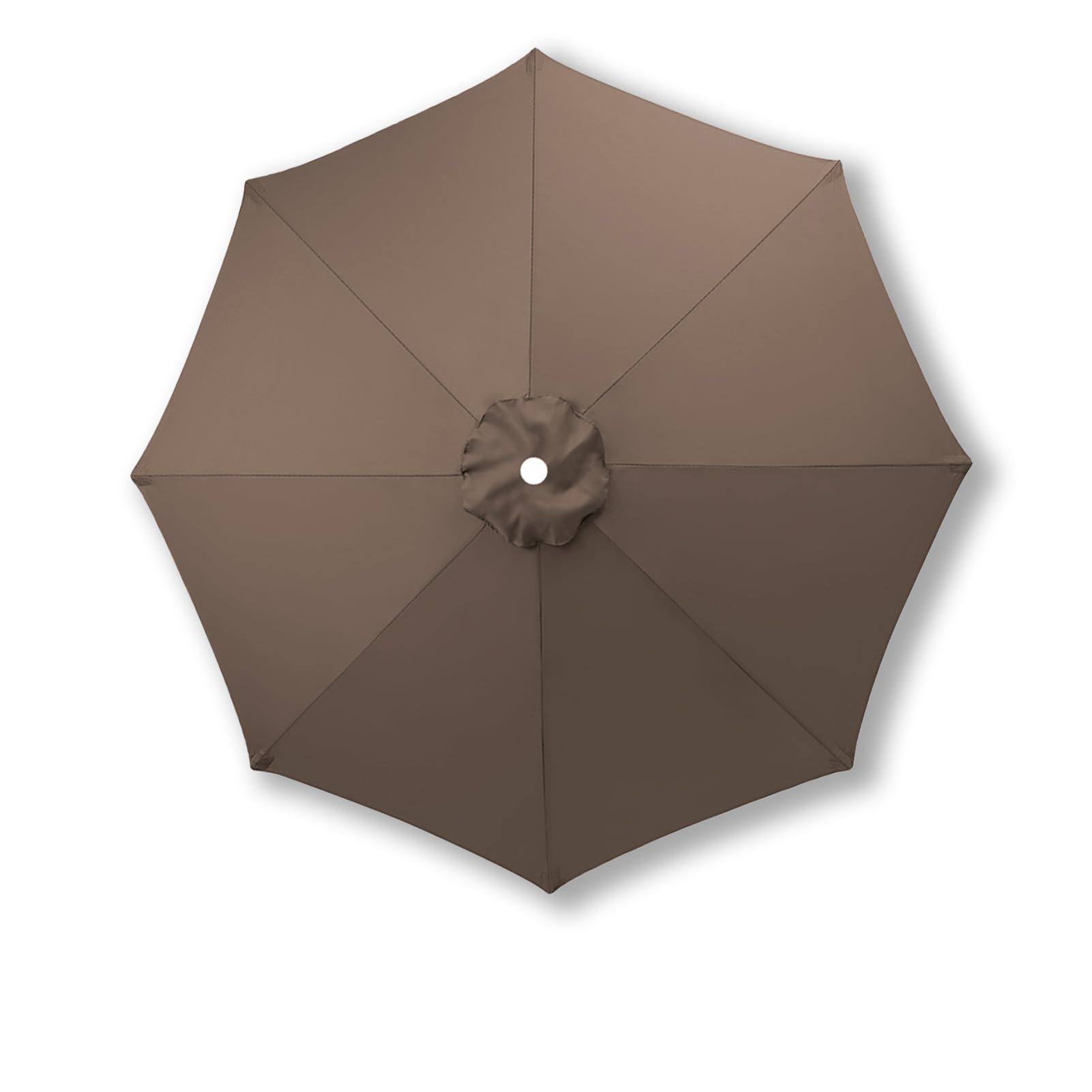 UemumPem 3.5m/3.0m/2.8m/2.7m/2.5m/2.3m/2.0m Replacement Parasol Canopy, 6/8 Ribs for Garden Umbrella Replacement Fabric, UPF 50+ Parasol Replacement Canopy for Market/Beach (Dark Taupe,2.5m / 6 Ribs)