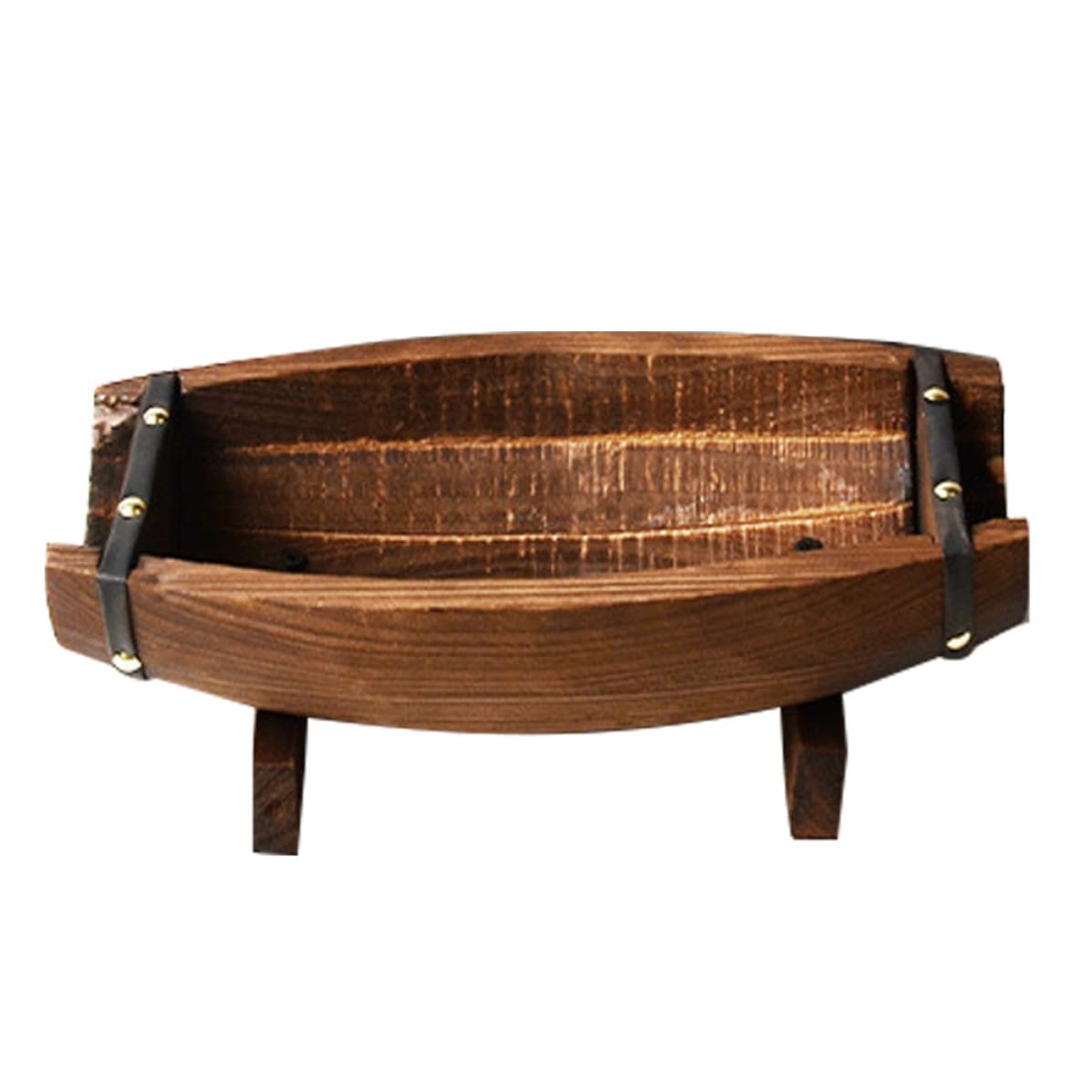 Toyvian Fioriera in Legno a Mezza Botte, Stile Antico, Caffè