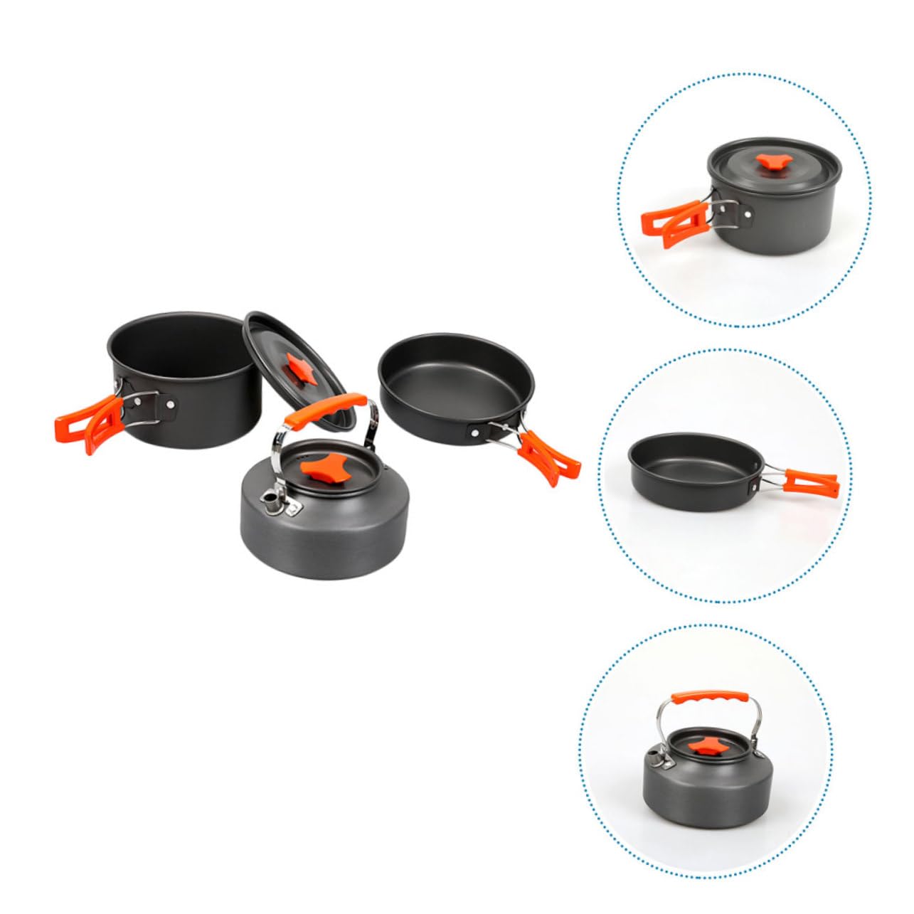 Toyvian Kit de Casseroles de Camping Portable de Pots de Cuisine pour Randonnée Ustensiles de Cuisine Compacts pour Personnes