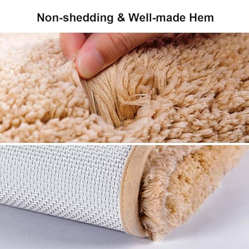 Image of HOWNICE Doormat for Bedroom,Bathroom,Kitchen,Living Room,Room Mats,Home Entrance Foot Mats,Floor mat,Main Door,Non Slip,Door Mate,Soft,Fur,Door Matt,Rugs,Bathmat (Bathroom Mat Gold, Medium)