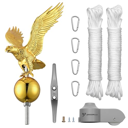 Yescom Flagpole Repair Parts Kit Topper Eagle Top Final Cleat Clip for 20/25/30 Ft Pole for 2