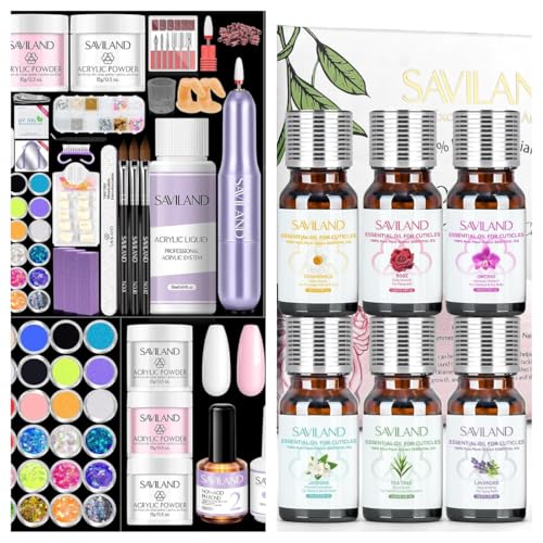 Kit de Uñas Acrílicas SAVILAND con Aceite de Cutícula miniatura 1
