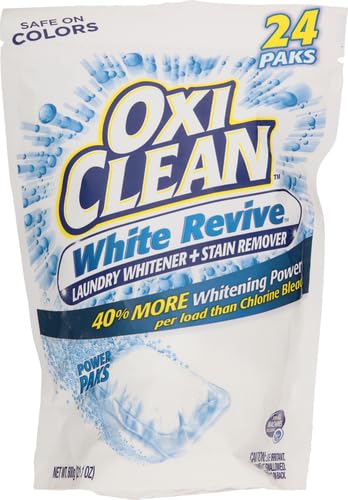 Image of OxiClean White Revive Laundry Whitener and Stain Remover Power Paks,24 Count (Pack of 4)