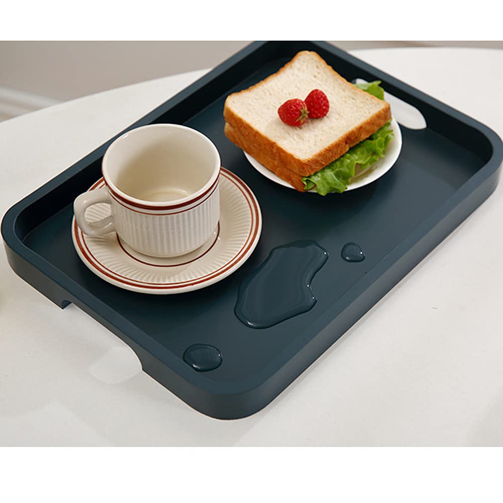 CANDeal Plateau de service en bois, plateaux de service/plateaux/plateaux petit-déjeuner en bambou avec poignée (33x24x3cm, vert)