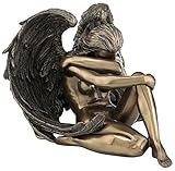 Resin Sculptures Bronzed Female Angel Statue Artistic Nude Sculpture 6 X 4.5 X 5.5 Inches Bronze