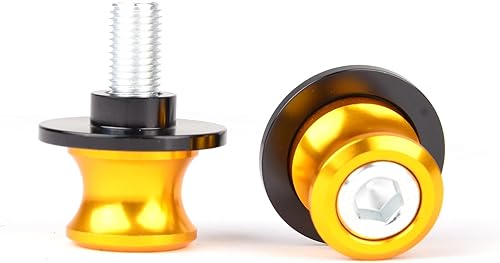 Vista 14 de Goldfire 2pcs 10MM M10 X1.25 Motocicleta Swing Arm Sliders Carretes CNC Swing Arm Stand Tornillo para FZR 1000/600R/400 para Kawasaki Z750 Naranja