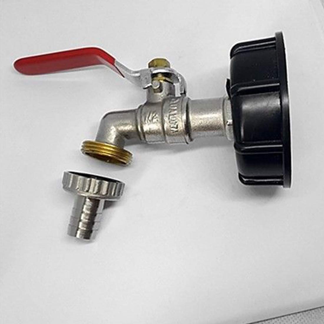 Na IBC Garden Mosiądz Zmontowany S60X6 Zbiornik na wodę Z kranu Adapter paliwa Z 1/2-calowym złączem węża Gwint o drobnym przepływie oleju Zatrzask (Kolor: zamykany) (Zamykany)