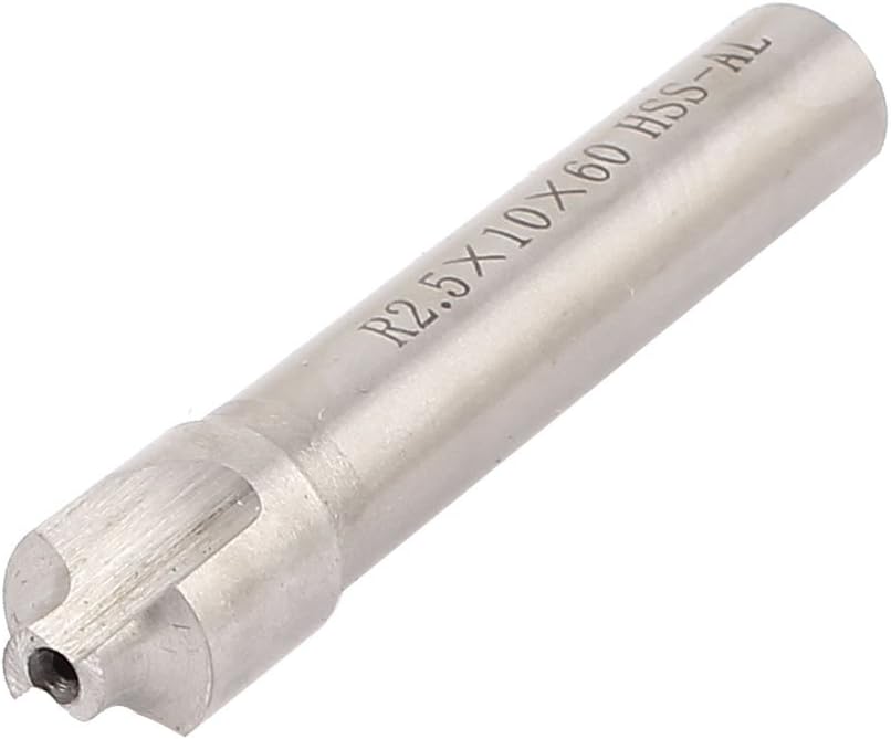 Aexit 2.5mm Radius Router Bits 60mm Long 2 Flutes HSS-AL Straight Shank Corner Rounding Edge Treatment & Grooving Bits End Mill