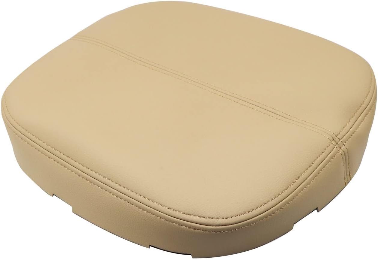 Priprilod Leather Center Console Lid Cover Armrest Beige Tan Compatible with Cadillac Escalade 2007 2008 2009 2010 2011 2012 2013 2014