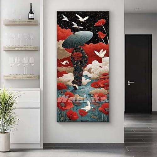 �������G �|�s�[ ���� �����h��G �L�b�g DIY ��l ���S�Ҍ��� �f�W�^�����G ��h�� �����L�b�g�ɂ��G�� Paint By Numbers �A�N�����y�C���g ���ʉ� �����Ńy�C���g �z�[�� �I�t�B�X���� �M�t�g 25x50 cm, �t���[���Ȃ�