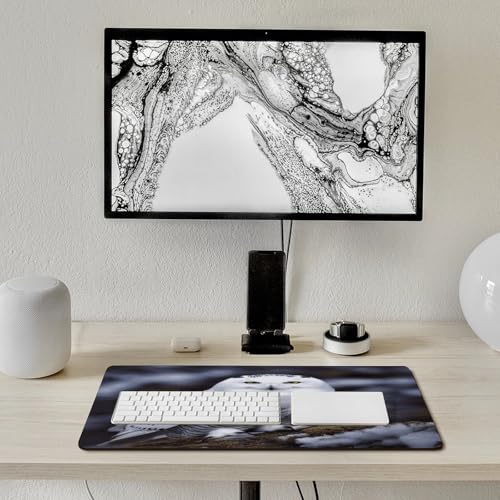 Tapis de bureau hibou arctique imperméable grand format