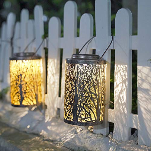 Hanging Solar Lights Outdoor - Solar Lanterns Garden Solar Patio Table Lamps Decorative Sunwind 2 Pack For Garden, Backyard, Tree, Porch, Wall, Fence #TOP2