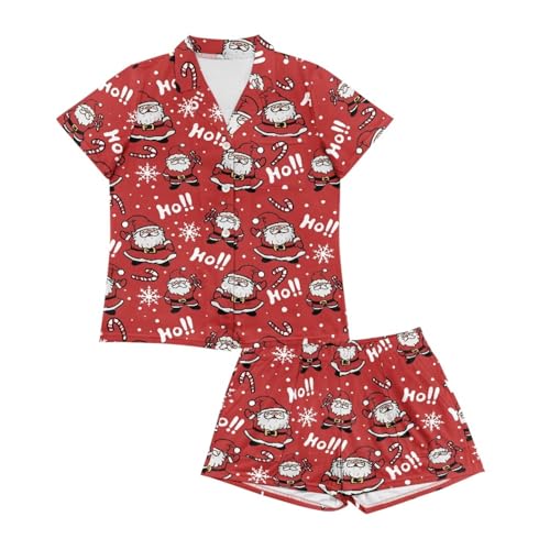 Image of Women's Short Sleeve Sleepwear Pajamas Nightwear with Pockets | skin-friendly breathable material resists pilling fading and deformation after repeated washing