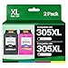 Produktbild 305 XL Multipack Kompatibel für HP 305 Druckerpatronen Set Deskjet 2720e Patronen 2700e 2700 4120e 2720 6032e 6400 2710 2710e 2721e 6020 6420 6400e Plus 4120 4110e 2820e 2810e (Schwarz, Farbe)