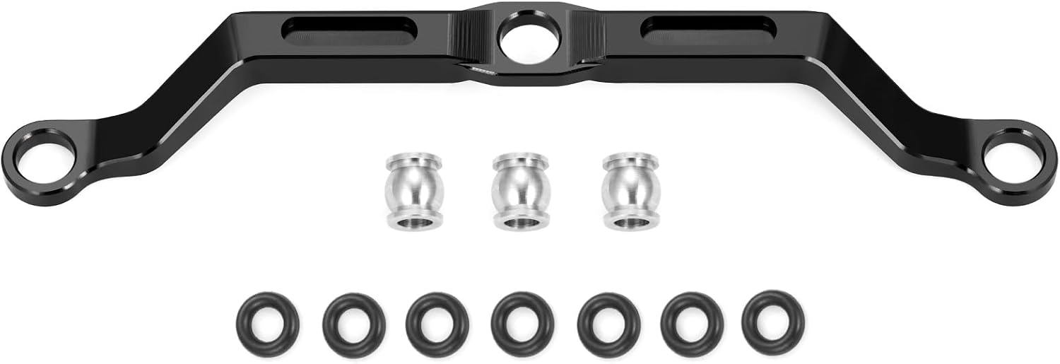 RC Metal Steering Linkage, High Clearance Links Steering Rod Tie Links Steering Links for 1/18 RC Crawler Tra-xxas TRX4M Upgrades Parts (Red)
