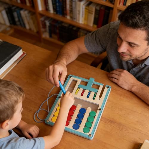 Juego de clasificación de colores de madera educativo infantil con desplazamiento magnético liso 4