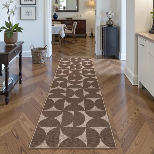 Lahome Tan Easy Jute Washable Runner Rug, 2.5x8 Non Slip Kitchen Runner
