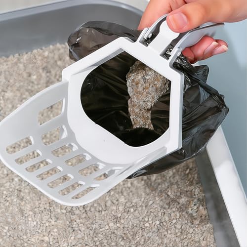 Pá Coletora Higiênica Cata Caca Coco Fezes Pet Para Caixa De Areia Com Dispenser Bolsa De Lixo Integ