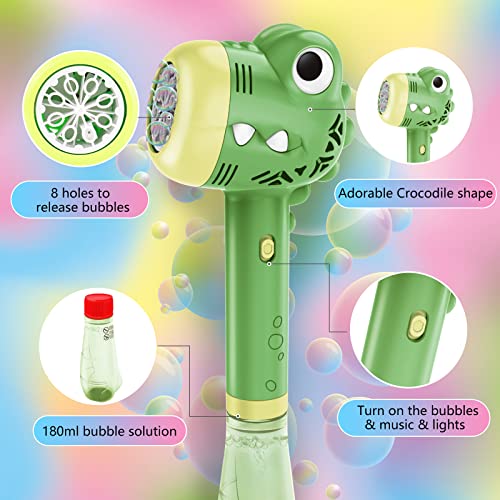 Ouyofi Bubble Machine For Toddler,Automatic Crocodiles Bubble Wand, Outdoor Bubble Toy For Age 3-5,Bubble Makers For Kids, With Fantastic Lights And Cheerful For Kids Activities Birthday Party. #TOP1