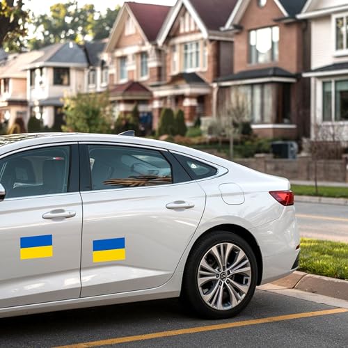Image of Magnet Me Up Ukraine Ukrainian Flag Car Magnet Decal, National Flag, 4x6 Inches Bumper Magnet, 2 Pack, Weatherproof, UV-Printed, Strong Hold Strong Magnetic Hold, Made in USA