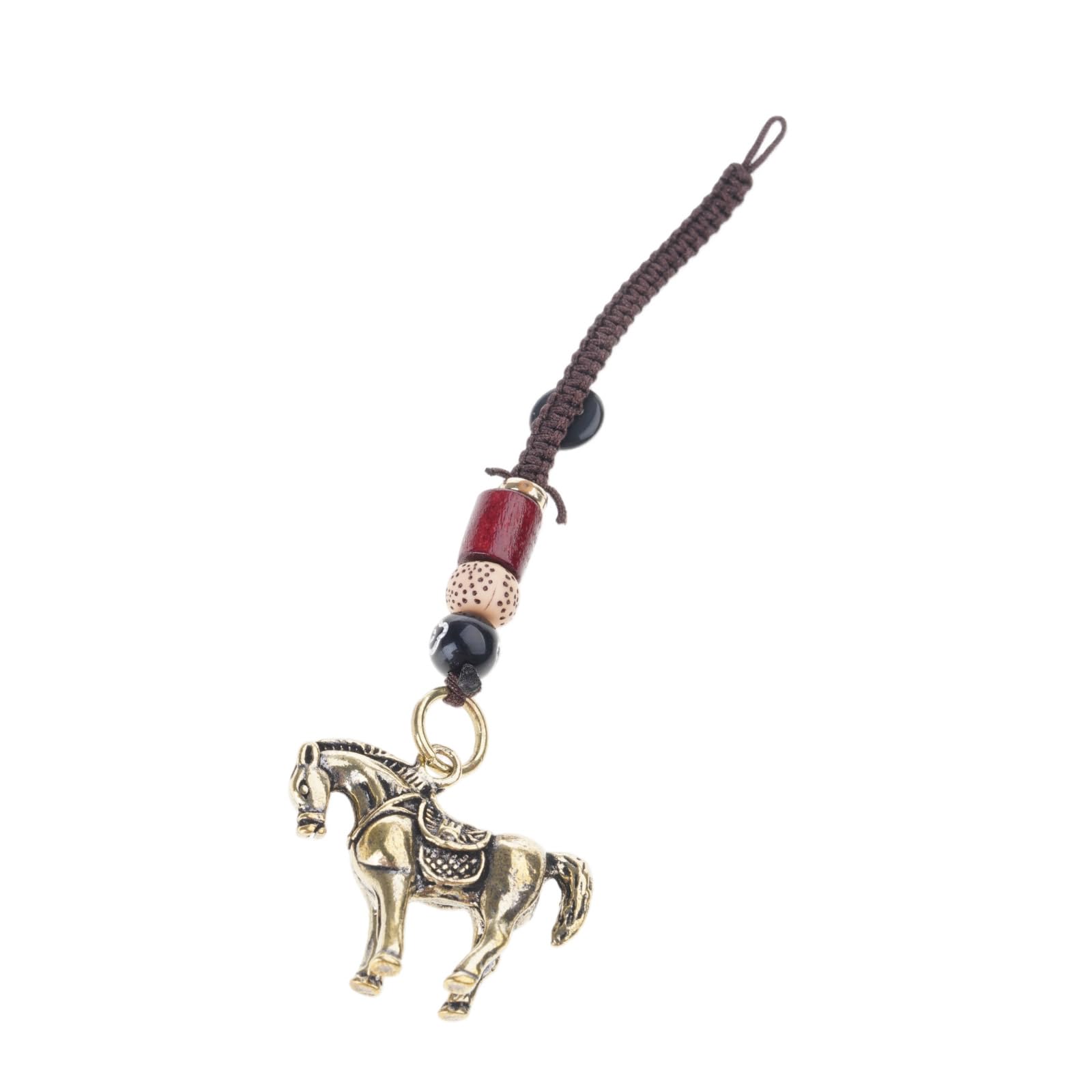 Hsyzygian Lightweight Chinese Zodiacal Horse Brass Keychain Decoration Feng Shui Wealth Keyring for Daily Use As a Lucky Charm Horse Charm