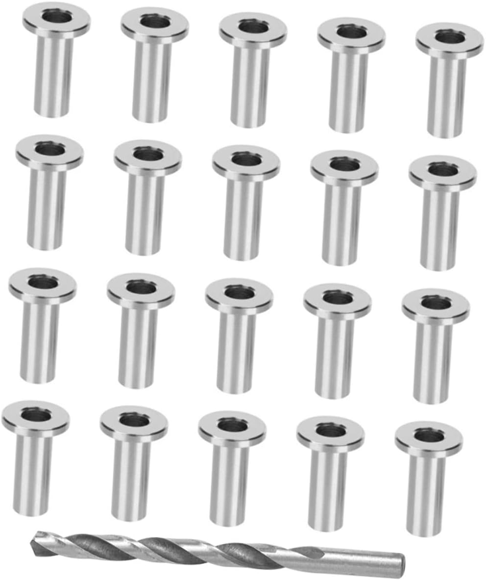 80pcs Stainless Steel Wire Rope Sleeves Cable Railing Kit for Cable Deck Railing Protector Cord Hider