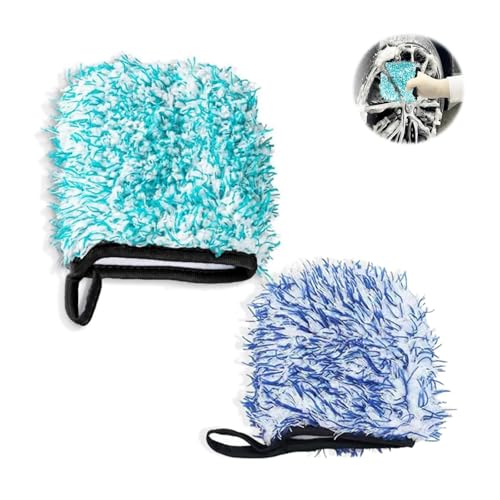 XNBTFK 2 PCS Microfibre Wash Mitt – Ultra Soft & Scratch-Free, Super Absorbent & Scratch-Free Wash Mitt Glove Effectively Traps Dirt, for Car Washing, for Vehicle Cleaning