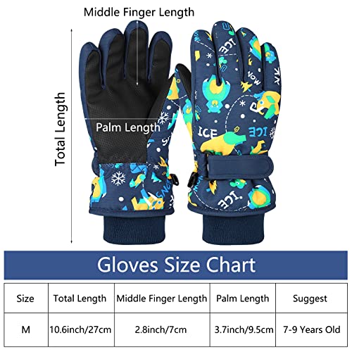 Teklemon Guanti da Sci per Bambini, Guanti da Neve Invernali per Bambini, Guanti Invernale Antivento Impermeabile Guanti Termici per Sci, Snowboard, Attività Outdoor per Ragazzi e Ragazze 4-10 Anni - Image 3