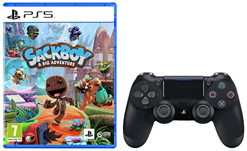 Image of Sony DualSense Wireless Controller Black (PlayStation 5) & PS5 Sackboy : A Big Adventure