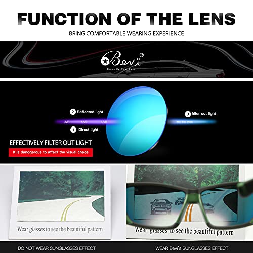 Image of Bevi Polarized Sports Sunglasses Ultralight TR90 Frame Glasses Flexible and Durable for Men Women Sun Glasses
