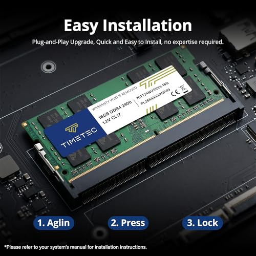 Image of Timetec Premium 32GB KIT (2x16GB) DDR4 2400MHz (PC4-2400T) PC4-19200 SODIMM Laptop RAM - 260-Pin 1.2V CL17 Non-ECC Unbuffered Memory Module for Laptop, Notebook, Mini PC, All-in-One