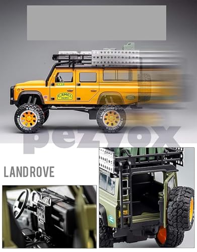 Image of 1:28 Scale Die-Cast Metal Camel Trophy Defender with 6 Openable Doors,Music,Lights & Pull Back Action (Red)